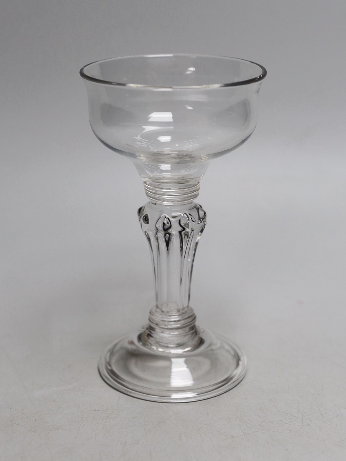 A George II pedestal stem sweetmeat glass, 16cms high